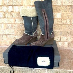 UGG Suede Boots. Brown, Size 8 Like new with original box and boot bag.